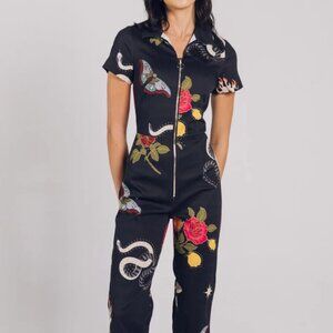 Lenni Xeno Beige Jumpsuit - Black - Size Large